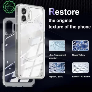 کاور شفاف مناسب برای گوشی Nothing Phone 2 مدل دور ژله ای پشت طلق