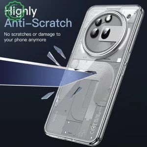 کاور شفاف مناسب برای گوشی Nothing Phone 3A Pro مدل دور ژله ای پشت طلق