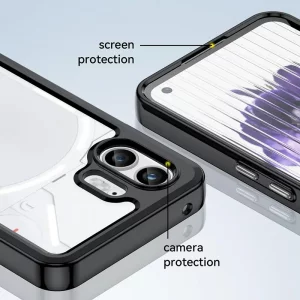کاور برلیا مناسب برای گوشی Nothing Phone 2 مدل دور ژله ای پشت طلق دکمه فلزی