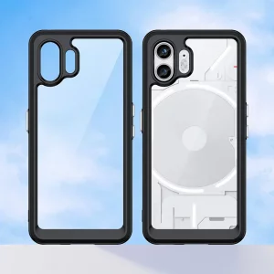 کاور برلیا مناسب برای گوشی Nothing Phone 2 مدل دور ژله ای پشت طلق دکمه فلزی
