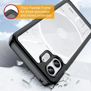 کاور برلیا مناسب برای گوشی Nothing Phone 2 مدل دور ژله ای پشت طلق دکمه فلزی