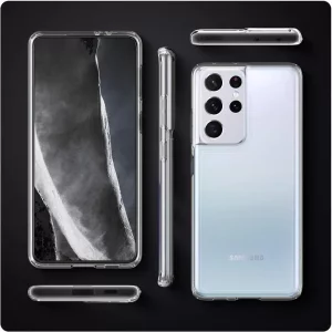 کاور شفاف اورجینال برای گوشی Samsung Galaxy S21 Ultra  دکمه فلزی از برند برلیا