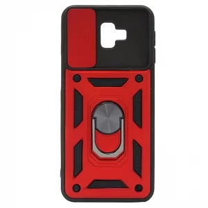 قاب اورجینال اسلاید آرمور مناسب برای گوشی Samsung Galaxy J6 Plus طرح محافظ لنزدار کشویی مجهز به رینگ استندشو و مگنتی