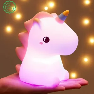 چراغ خواب فانتزی رومیزی قابل شارژ مدل اسب تک شاخ
