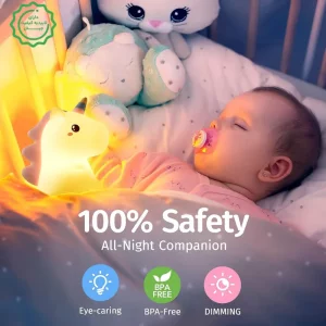 چراغ خواب فانتزی رومیزی قابل شارژ مدل اسب تک شاخ