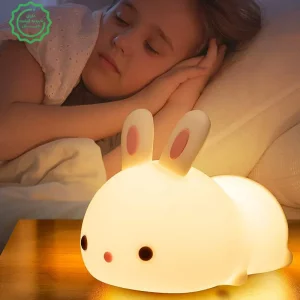 چراغ خواب فانتزی رومیزی قابل شارژ مدل خرگوشی