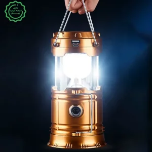 چراغ جادویی شارژی 4 کاره پاوربانک سولار ، چراغ قوه ، مطالعه و فانوس مدل 6LED