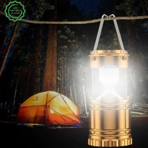 چراغ جادویی شارژی 4 کاره پاوربانک سولار ، چراغ قوه ، مطالعه و فانوس مدل 6LED