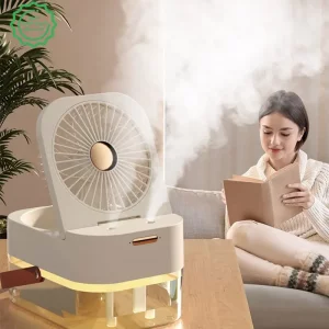 پنکه ریموت دار مه پاش رومیزی با چراغ خواب مدل Summer Portable