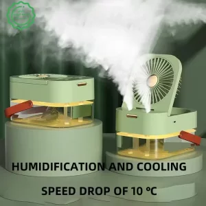 پنکه ریموت دار مه پاش رومیزی با چراغ خواب مدل Summer Portable