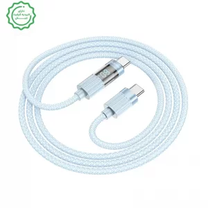 کابل شارژ ال ای دی دار Type-c به Type-c به طول 1.2 متر 60W مدل BOROFONE U46