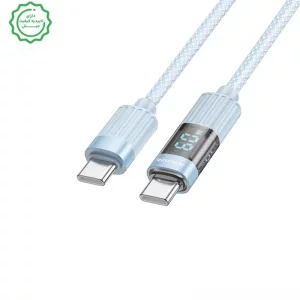 کابل شارژ ال ای دی دار Type-c به Type-c به طول 1.2 متر 60W مدل BOROFONE U46