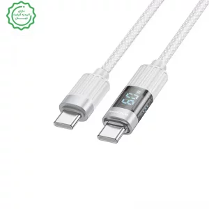 کابل شارژ ال ای دی دار Type-c به Type-c به طول 1.2 متر 60W مدل BOROFONE U46