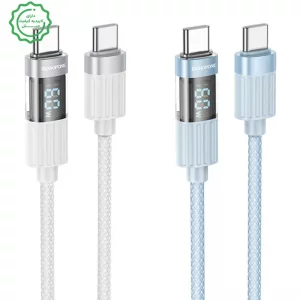 کابل شارژ ال ای دی دار Type-c به Type-c به طول 1.2 متر 60W مدل BOROFONE U46