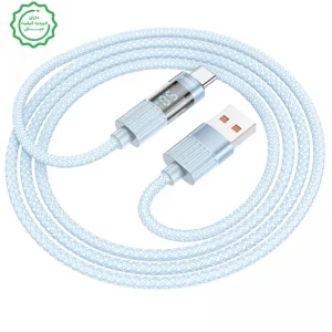 کابل شارژ ال ای دی دار USB به Type-c به طول 1.2 متر 5A مدل BOROFONE U46