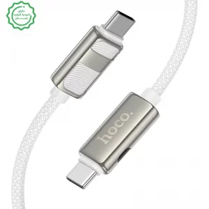 کابل شارژ ال ای دی دار Type-c به Type-c به طول 1.2 متر و توان 60W 3A مدل HOCO U137