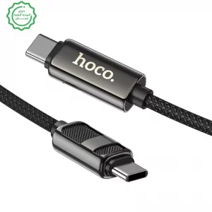 کابل شارژ ال ای دی دار Type-c به Type-c به طول 1.2 متر و توان 60W 3A مدل HOCO U137