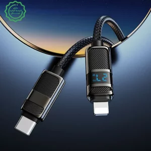 کابل شارژ ال ای دی دار Lightning به Type-c به طول 1.2 متر و توان 27W 3A مدل HOCO U137