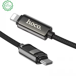 کابل شارژ ال ای دی دار Lightning به Type-c به طول 1.2 متر و توان 27W 3A مدل HOCO U137
