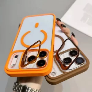 قاب اورجینال IPHONE 17 Pro مگ سیف دار مدل Metal Stand + محافظ لنز رینگی ست