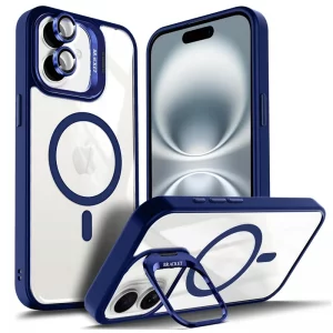 قاب اورجینال IPHONE 17 مگ سیف دار مدل Metal Stand + محافظ لنز رینگی ست