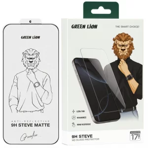 گلس محافظ صفحه نمایش مدل گرین لاین 9H STEVE شفاف برای iPHONE 17 Pro Max