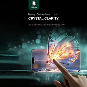 گلس محافظ صفحه نمایش مدل گرین لاین 9H STEVE شفاف برای iPHONE 17 Pro Max