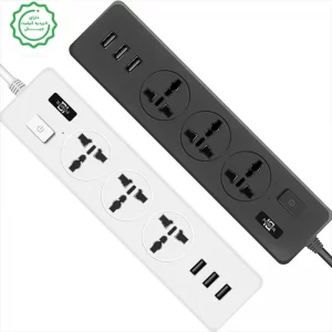 سه راهی برق با کابل 1.8 متری و 3 پورت شارژ 2.1A مدل IQ Power