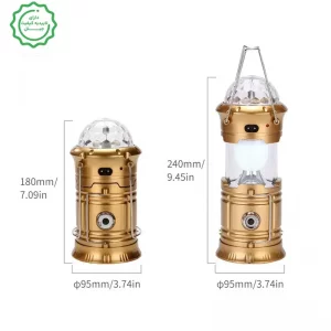 چراغ جادویی شارژی 5 کاره پاوربانک ، چراغ قوه ، مطالعه ، فانوس و رقص نور مدل 6LED