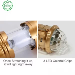چراغ جادویی شارژی 5 کاره پاوربانک ، چراغ قوه ، مطالعه ، فانوس و رقص نور مدل 6LED