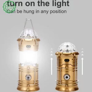 چراغ جادویی شارژی 5 کاره پاوربانک ، چراغ قوه ، مطالعه ، فانوس و رقص نور مدل 6LED