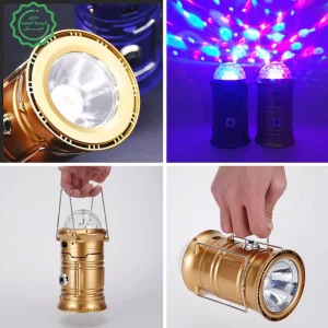 چراغ جادویی شارژی 5 کاره پاوربانک ، چراغ قوه ، مطالعه ، فانوس و رقص نور مدل 6LED