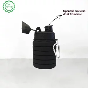قمقمه تاشو مدل سیلیکونی با ظرفیت 500 میلی لیتر Silicone Collapsible