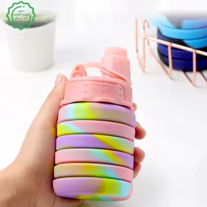 قمقمه تاشو مدل سیلیکونی با ظرفیت 500 میلی لیتر Silicone Collapsible