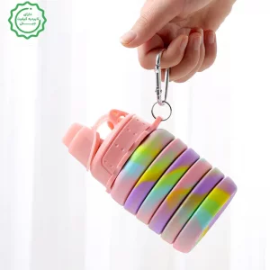 قمقمه تاشو مدل سیلیکونی با ظرفیت 500 میلی لیتر Silicone Collapsible
