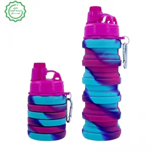 قمقمه تاشو مدل سیلیکونی با ظرفیت 500 میلی لیتر Silicone Collapsible