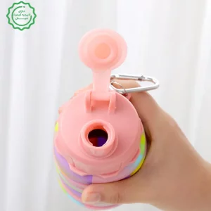 قمقمه تاشو مدل سیلیکونی با ظرفیت 500 میلی لیتر Silicone Collapsible
