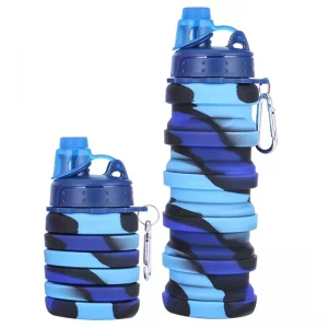 قمقمه تاشو مدل سیلیکونی با ظرفیت 500 میلی لیتر Silicone Collapsible