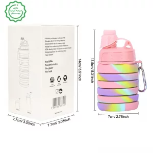 قمقمه تاشو مدل سیلیکونی با ظرفیت 500 میلی لیتر Silicone Collapsible