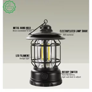 فانوس شارژی کمپینگ با نور قابل تنظیم مدل Camping Lantern