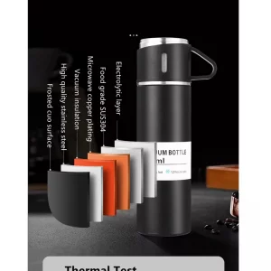 فلاسک آب به همراه 3 کاپ با ظرفیت 500 میلی لیتر مدل Vacuum Bottle