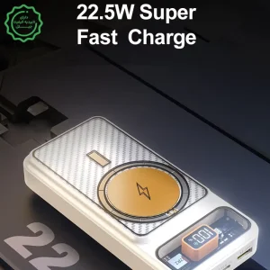پاوربانک وایرلس شارژ مگ سیف به ظرفیت 20.000Mah و توان 22.5 وات PD QC3.0 مدل WP20
