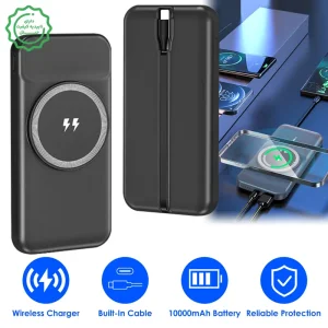 پاوربانک وایرلس شارژ مگ سیف به ظرفیت 10.000Mah و توان 22.5 وات PD QC3.0 مدل WP19