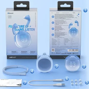 هدست بلوتوثی با قابلیت ENS TWS مدل AT9 (نسخه اورجینال + گارانتی شرکتی)