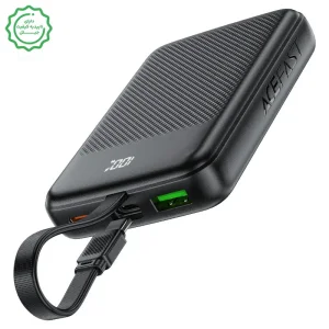 پاوربانک 10.000 میلی آمپر با توان 22.5 وات PD و کابل همراه مدل M13 (نسخه اورجینال + گارانتی شرکتی)