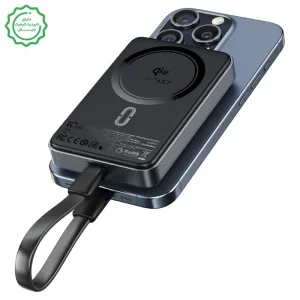 پاوربانک مگ سیف 10.000 میلی آمپر به توان 30 وات QI2 با استند و کابل مدل M11 (نسخه اورجینال + گارانتی شرکتی)