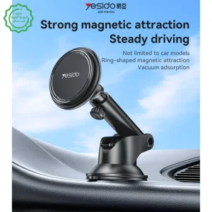 پایه نگهدارنده آهنربایی مدل داشبوردی مکنده به همراه حلقه مگ سیف مدل YESIDO C269 (100% اورجینال)