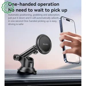 پایه نگهدارنده آهنربایی مدل داشبوردی مکنده به همراه حلقه مگ سیف مدل YESIDO C269 (100% اورجینال)