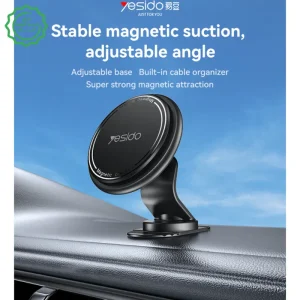 پایه نگهدارنده آهنربایی مدل داشبوردی چسبنده به همراه حلقه مگ سیف مدل YESIDO C220 (100% اورجینال)