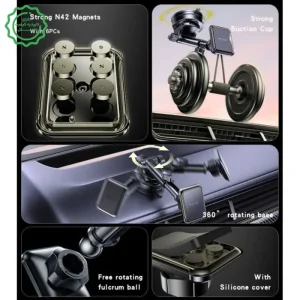 هولدر نگهدارنده مگنتی مدل داشبوردی چسبی مکنده از برند یسیدو مدل YESIDO C263 (100% اورجینال)